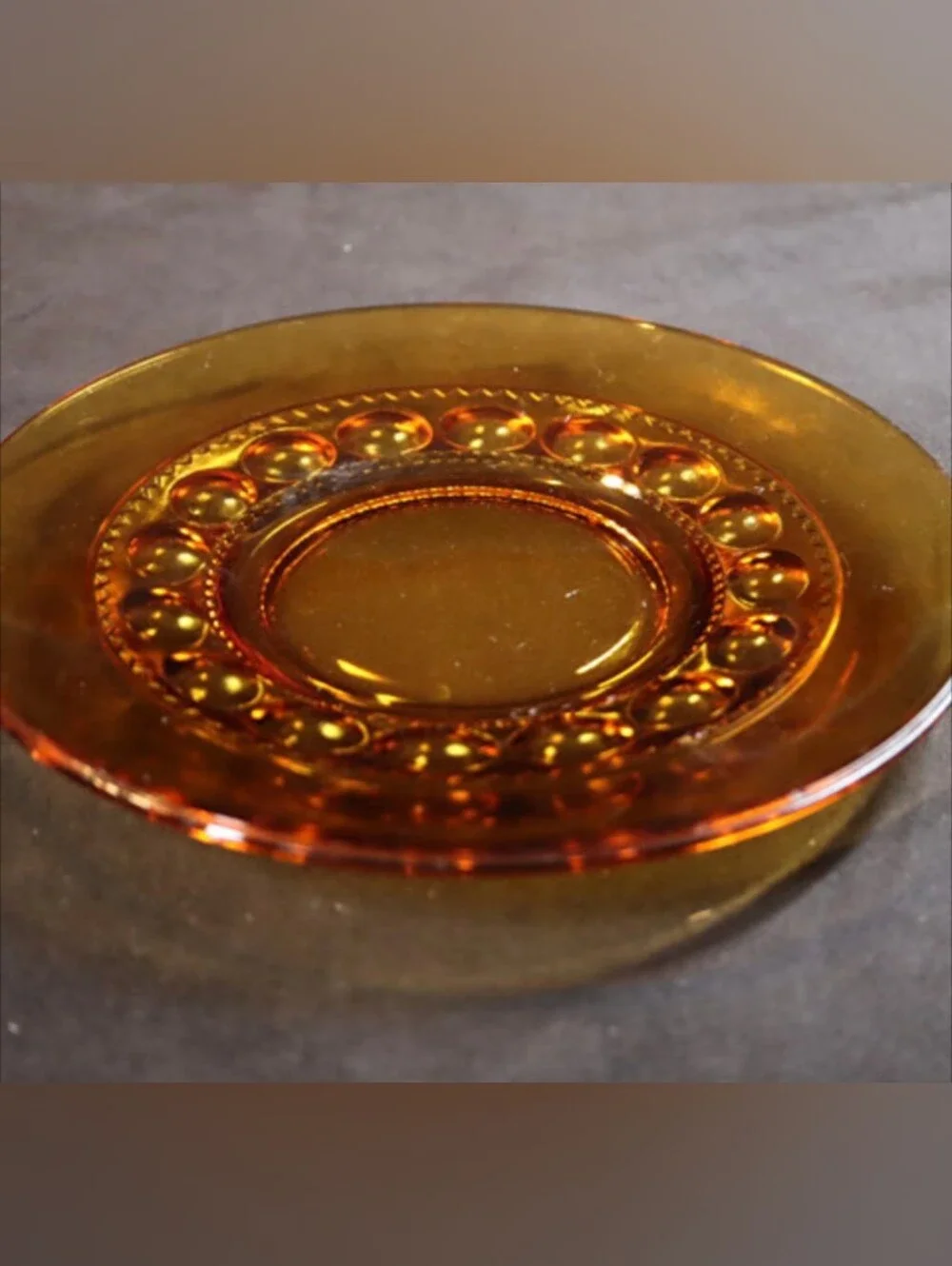 Vintage Amber Glass 8.25